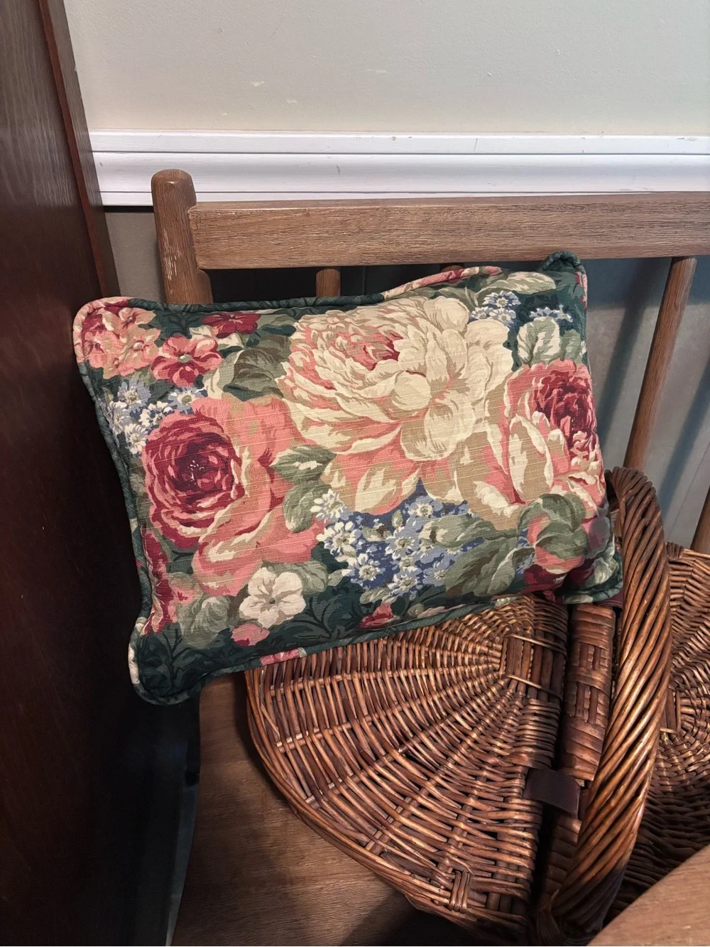 Floral Accent Throw Pillow in Multi-Color